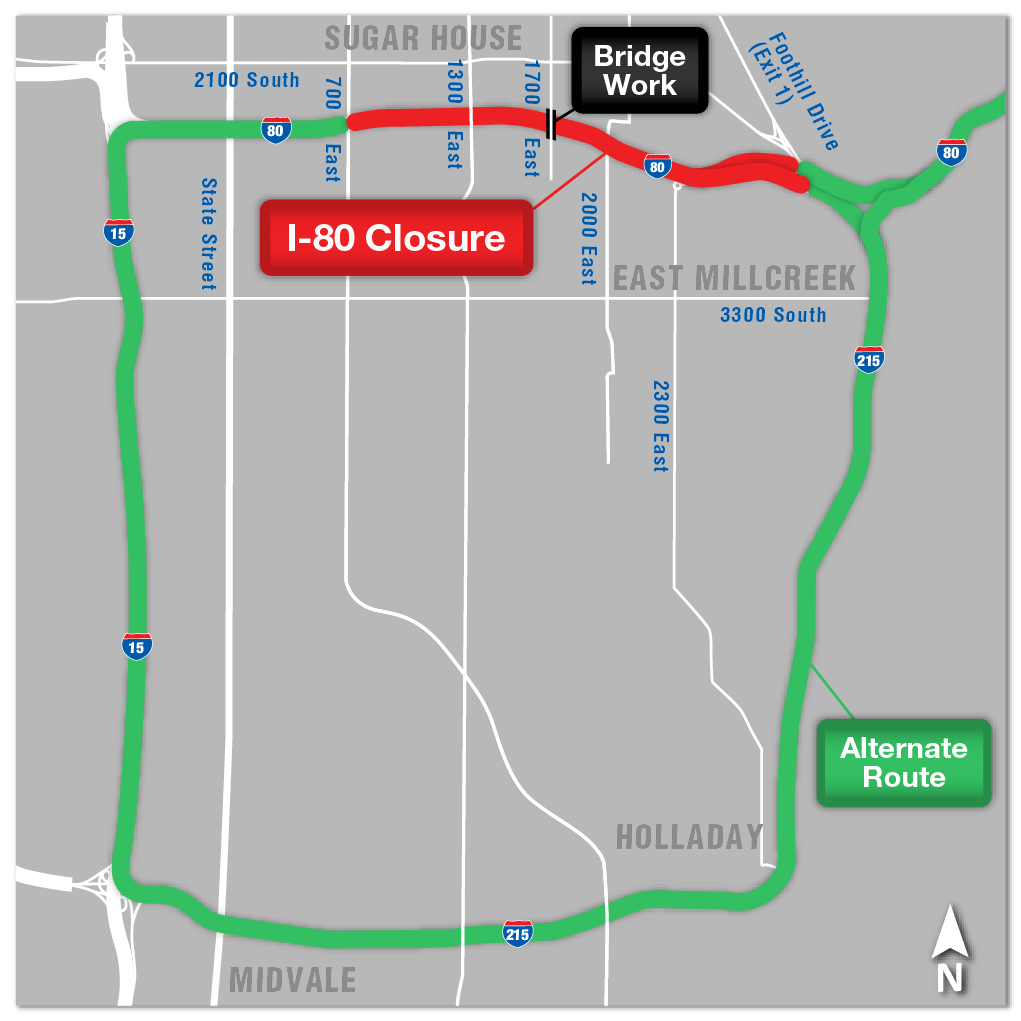 Directions To Interstate 80 East I-80 Closure Salt Lake County April 8 Through April 10 | Udot
