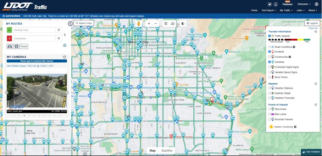 UDOT Traffic website screenshot