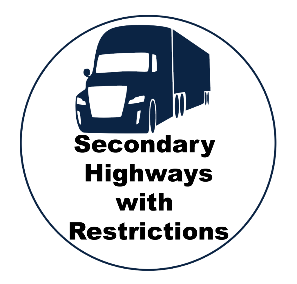 Secondary Highways with Restrictions Map